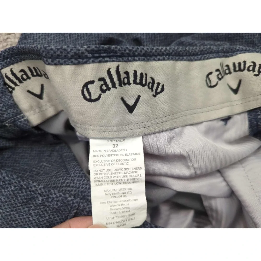 Callaway Chino Shorts‎ Mens 32 Blue Tech Heathered Ego Golf Casual